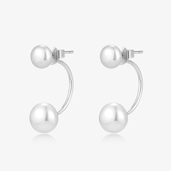 Lyra Earrings Double Fresh Water Pearl Earrings Jacket Design - Picture 4 of 5